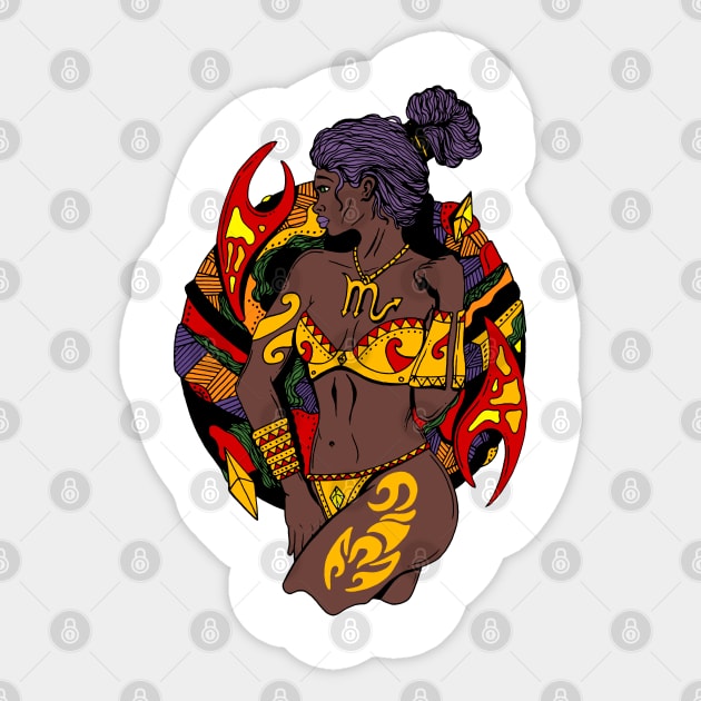 Scorpio Beauty - Nubian Edition Sticker by kenallouis